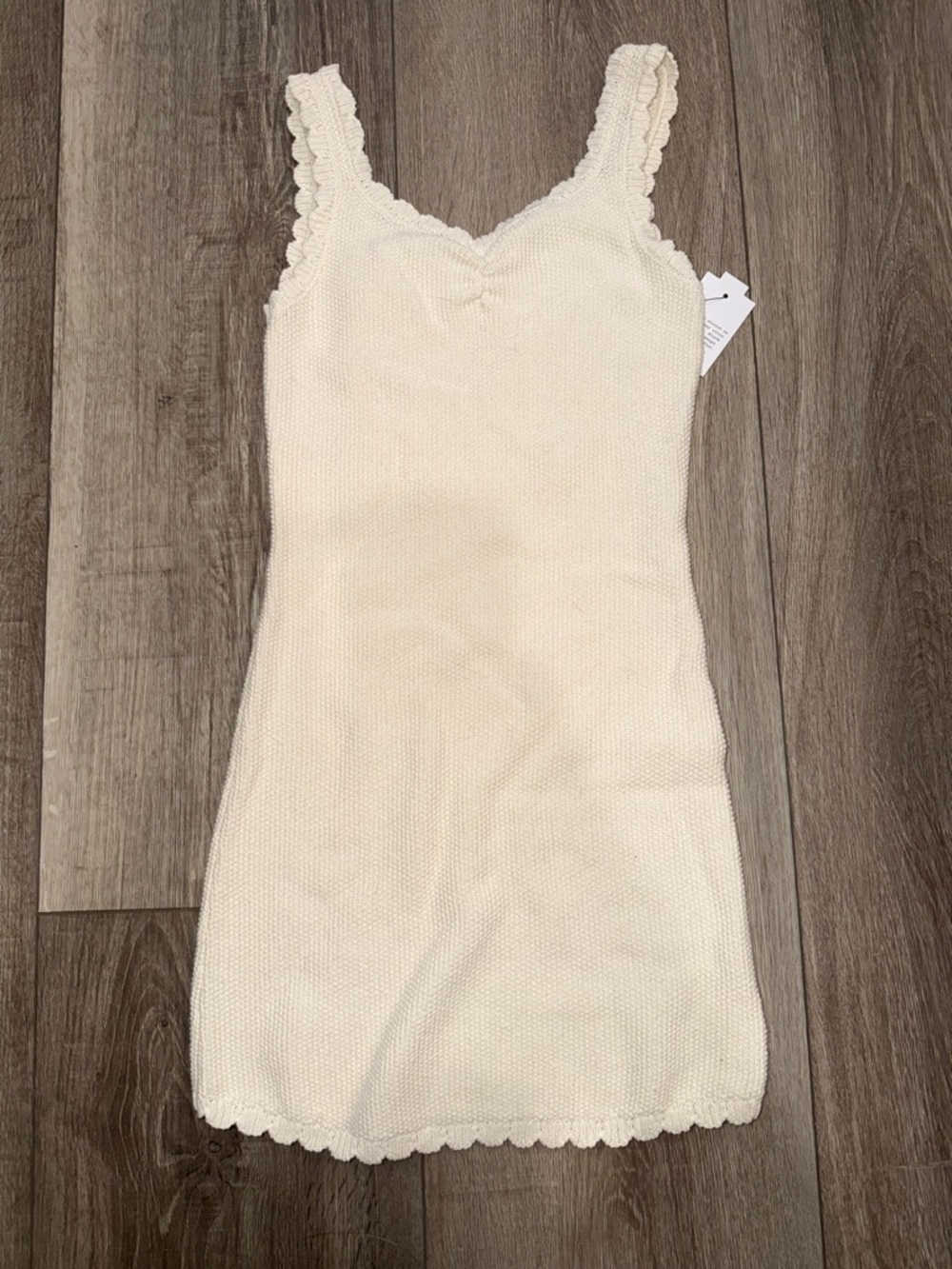 Girls Cream Knit Dress - Soft Ribbed Tank